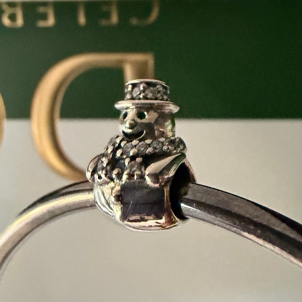 Pandora Snow ⛄️ Man CZ Charm RETIRED - Picture 2 of 8